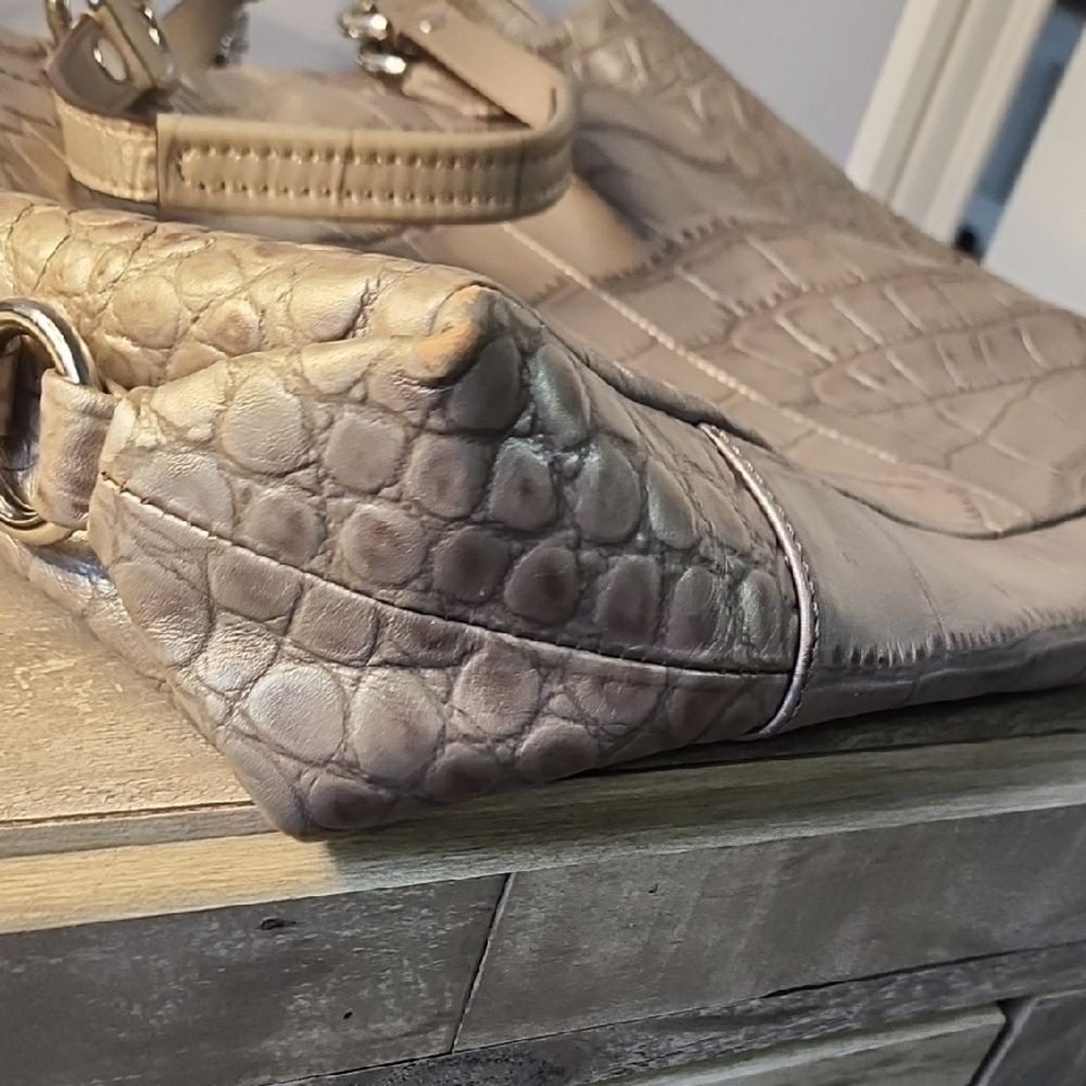 Coach Metallic Croc-Embossed Tote and Pouch Set - Picture 8 of 15